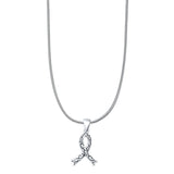  Breast Cancer Ribbon Pendant Necklace