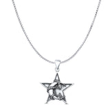  Snake Moon & Star Pendant Necklace