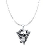  Skull & Snake Pendant Necklace