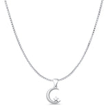  Crescent Moon & Star Pendant Necklace