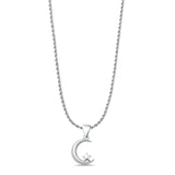  Crescent Moon & Star Pendant Necklace