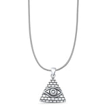 Evil Eye & Pyramid Pendant Necklace