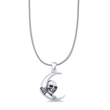 Moon & Skull Pendant Necklace