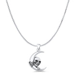 Moon & Skull Pendant Necklace