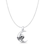 Moon & Skull Pendant Necklace