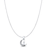 Cat & Moon Pendant Necklace