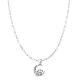 Moon & Lotus Pendant Necklace
