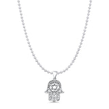  Hamsa & Star Of David Pendant Necklace