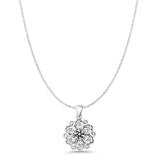  Flower Charm Pendant Necklace