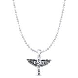  Cross & Wings Charm Pendant Necklace