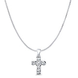  Floral Cross Filigree Charm Pendant Necklace