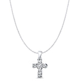  Floral Cross Filigree Charm Pendant Necklace