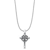 Cross & Rose Flower Pendant Necklace