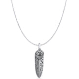  Feather & Evil Eye Pendant Necklace