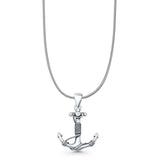 Twisted Rope Anchor Pendant Necklace