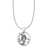 Mermaid & Dolphin Pendant Necklace