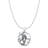 Mermaid & Dolphin Pendant Necklace