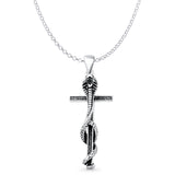 Cobra Snake Cross Pendant Necklace
