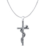 Snake & Cross Pendant Necklace