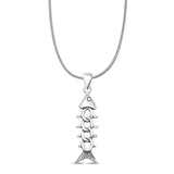 Fish Skeleton Pendant Necklace