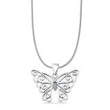 Butterfly Filigree Charm Pendant Necklace