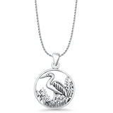 Stork Filigree Pendant Necklace