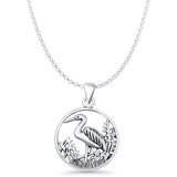 Stork Filigree Pendant Necklace