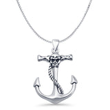 Anchor & Skull Pendant Necklace
