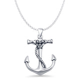 Anchor & Skull Pendant Necklace