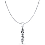Surfboard Wave Pendant Necklace