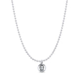 Buddha Head Pendant Oxidized Bead Chain Necklace 925 Sterling Silver