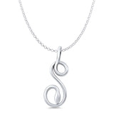 Oxidized snake pendant on 925 sterling silver rolo chain necklace