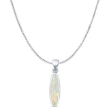 Oval Lab Opal Pendant Necklace