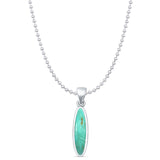 Oval Turquoise Pendant Necklace