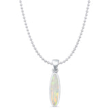 Oval Lab Opal Pendant Necklace