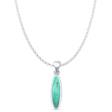 Oval Turquoise Pendant Necklace