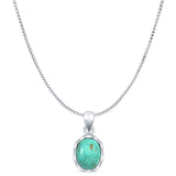 Oval Turquoise Solitaire Pendant Necklace