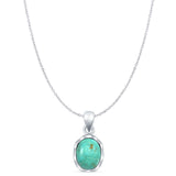 Oval Turquoise Solitaire Pendant Necklace