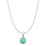 Pear Turquoise Solitaire Pendant Necklace