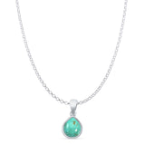 Pear Turquoise Solitaire Pendant Necklace