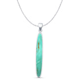 Oval Turquoise Stick Pendant Necklace