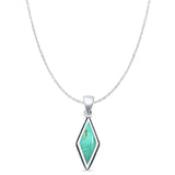 Diamond Shape Turquoise Oxidized Pendant Necklace