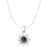 Oxidized Sun Pendant 