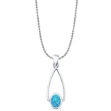 Oxidized Drop Dangle Pendant 