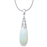 Oxidized Pear Dangle Drop Pendant 