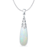 Oxidized Pear Dangle Drop Pendant 