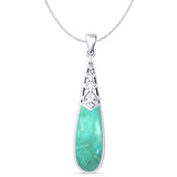 Oxidized Pear Dangle Drop Pendant 