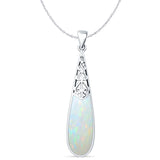 Oxidized Pear Dangle Drop Pendant 