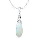 Oxidized Pear Dangle Drop Pendant 