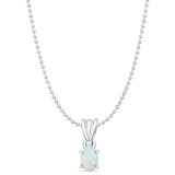 Oval Lab Opal Pendant Necklace